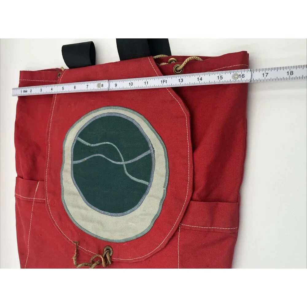 Vintage Jugglebags Artisan Backpack Red Canvas Boho Festival Bag